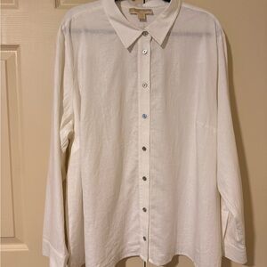 Michael Kors Ivory Long Sleeve Button-Front Shirt